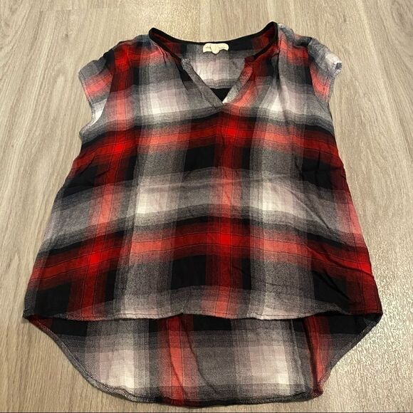 Cloth & Stone medium checkered high low shirt - Picture 1 of 6